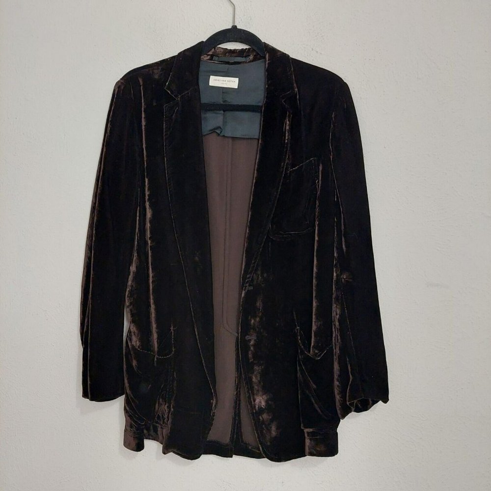 Dries Van Noten Deconstructed Brown Velvet Blazer Men’s 36 Small Nice Drape EUC